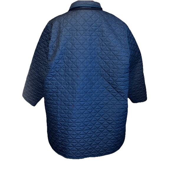 Lands End Jacket Womens Sz 3X Navy/ Blue Plaid Quilted Barn Chore Primaloft - Picture 2 of 9